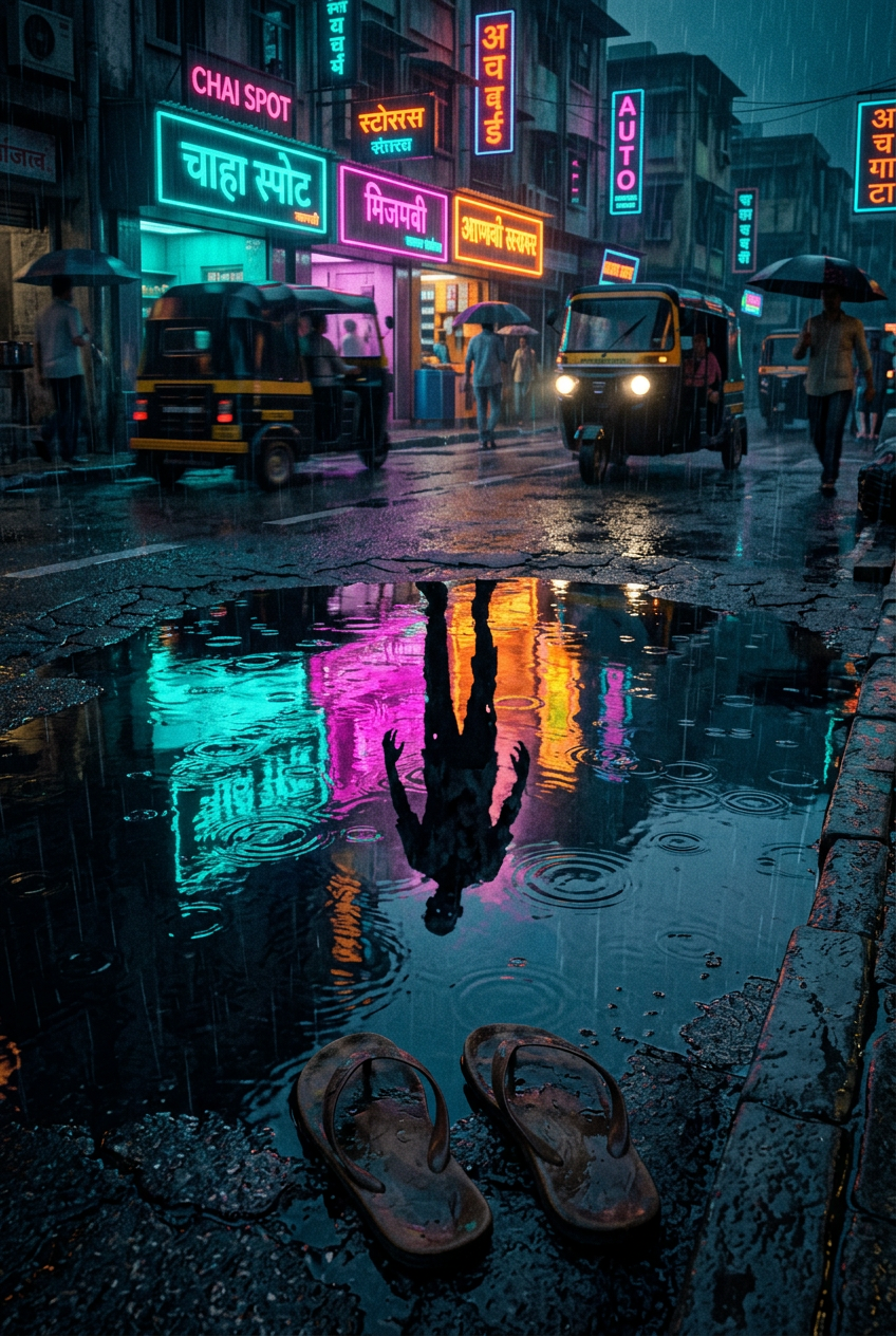Monsoon puddles, generated artwork